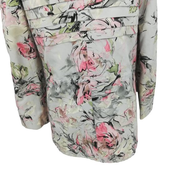SoCa St John Long Sleeve Roll Cuff Floral Jacket Size P  Zip Pockets Anorak - Picture 12 of 14